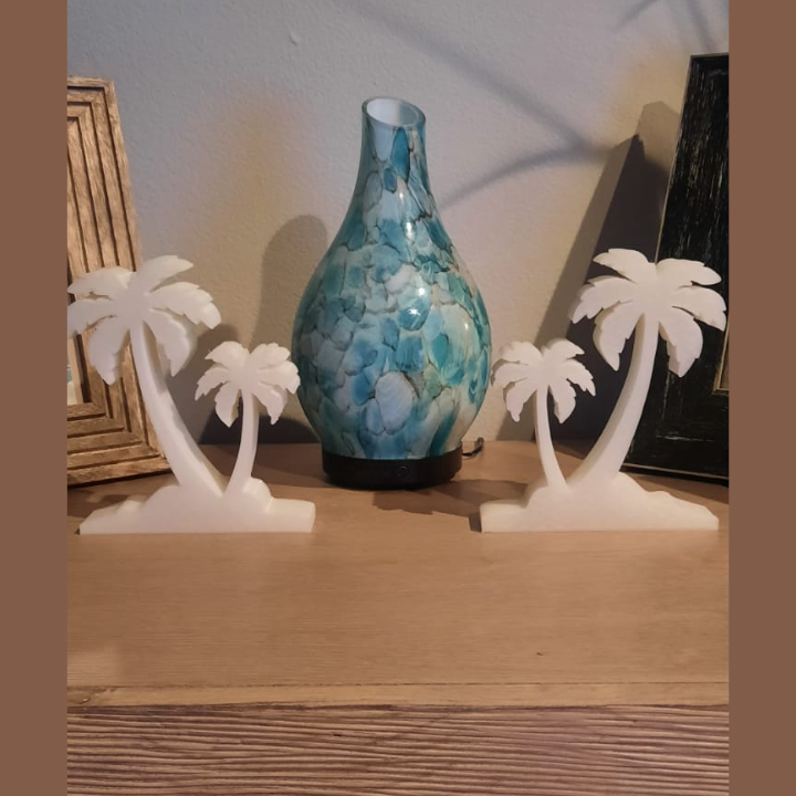 Glow In The Dark Palm Trees Set Of 2 Table Stand