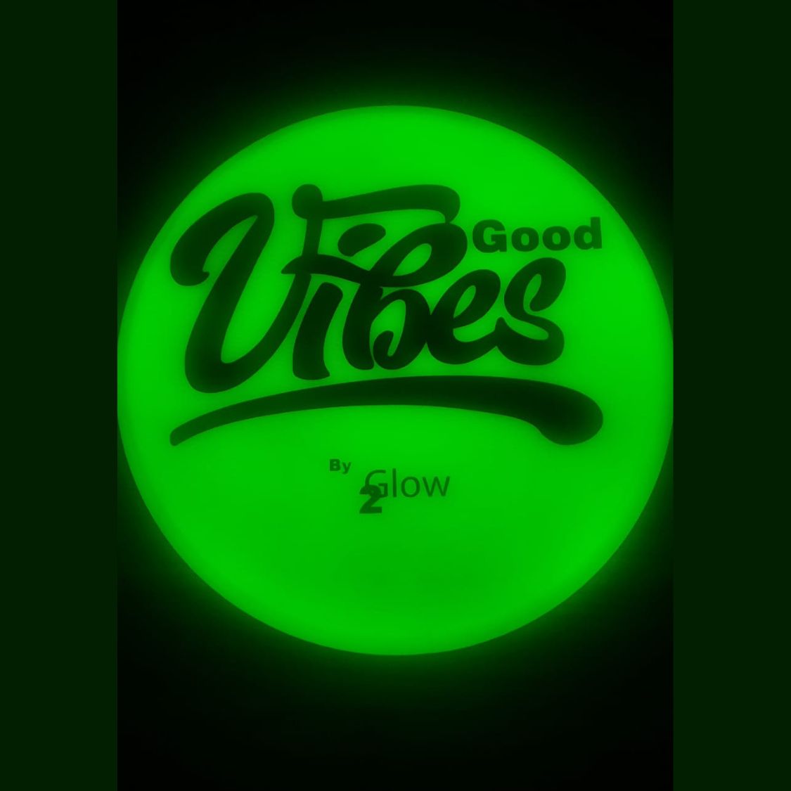Good Vibes” Custom Wall Art Glow In The Dark Frisbee