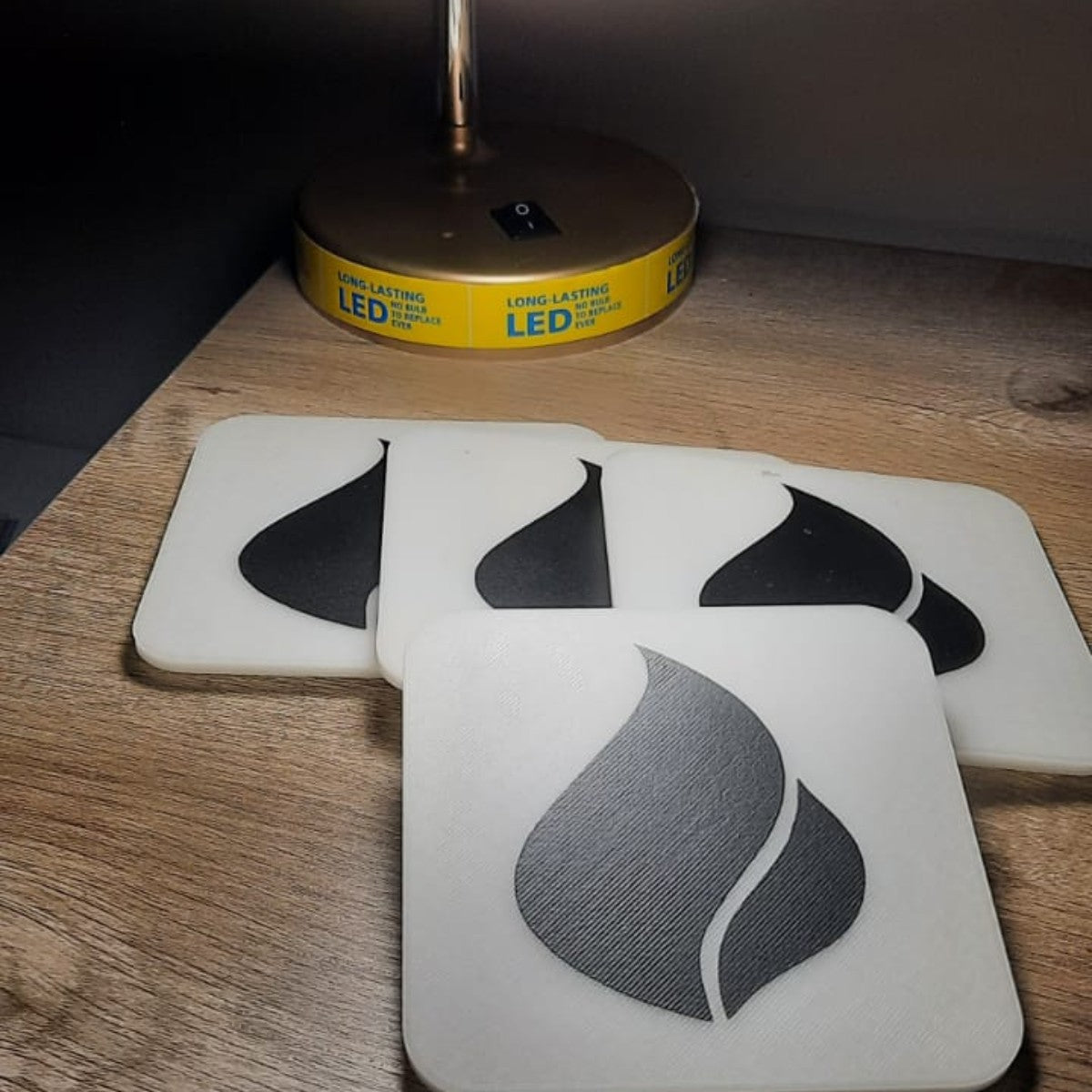 Square Glow In The Dark 4 Pack Table Coasters