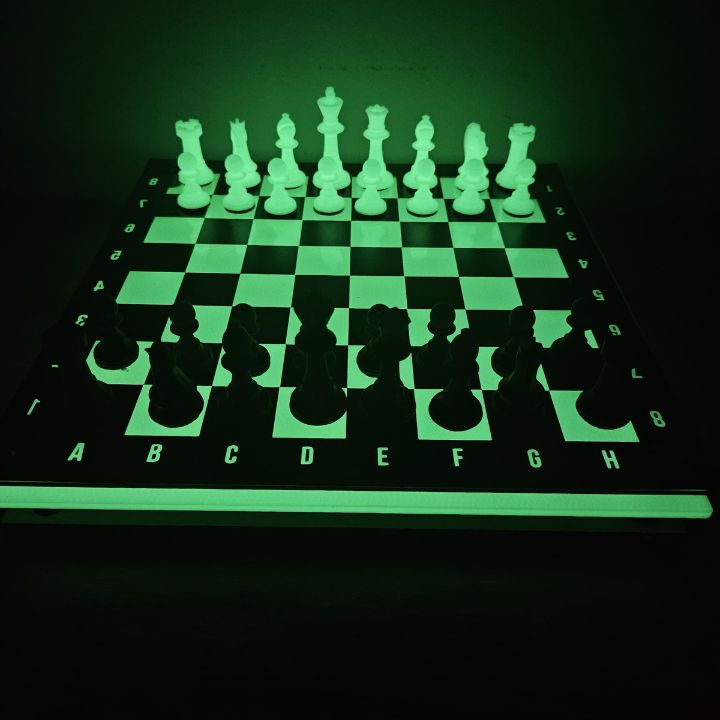 Showpiece and Custom Glow In The Dark Triple Layer Chessboard