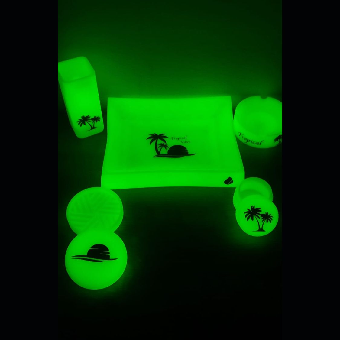 5-in 1 Custom Glow In The Dark Tropical Vibes 420 Showpiece
