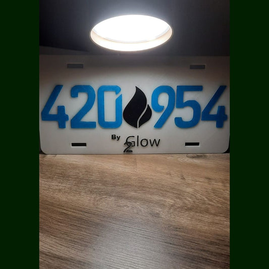 Custom 305 / 954 Wall Art Glow In The Dark 420 In-Door License Plate